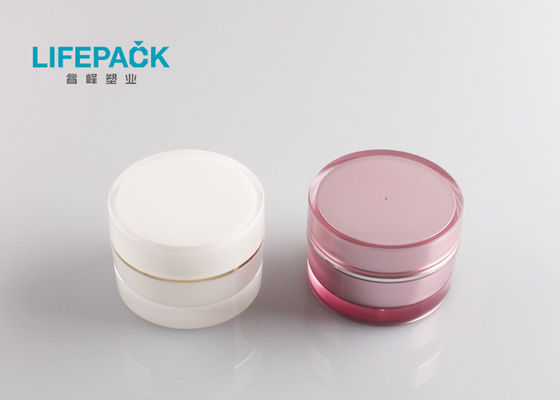 Refillable Clear Plastic Jars With Lids Round Shape Acrylic Outer Layer