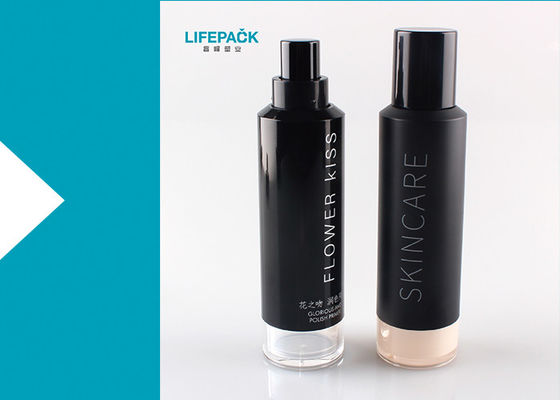 豪華な帽子の空気のないポンプは化粧品、35mlを空けますポンプを搭載する基礎びんをびん詰めにします