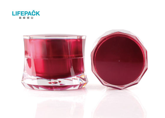 豪華なスカートが付いているアクリルの二重層の空のクリーム色の瓶50gは様式を形づけました